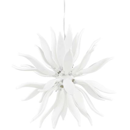 Ideal Lux - LED ljuskrona med textilsladd LEAVES 12xG9/3W/230V diameter 80 cm vit