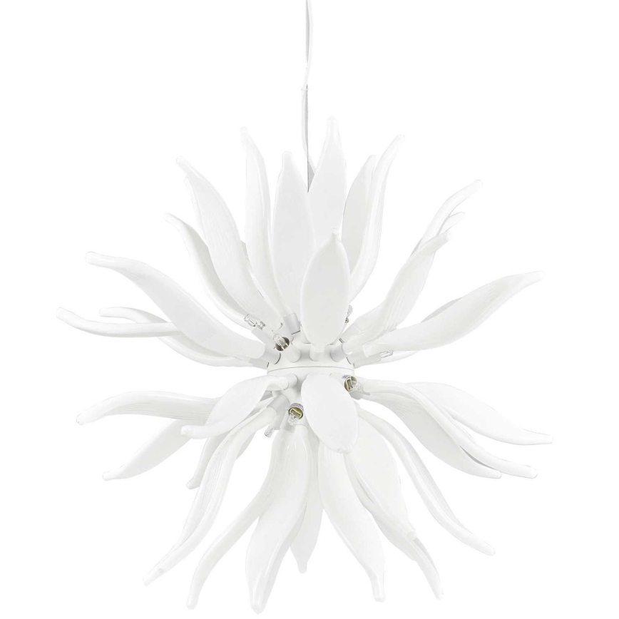 Ideal Lux - LED ljuskrona med textilsladd LEAVES 12xG9/3W/230V diameter 80 cm vit