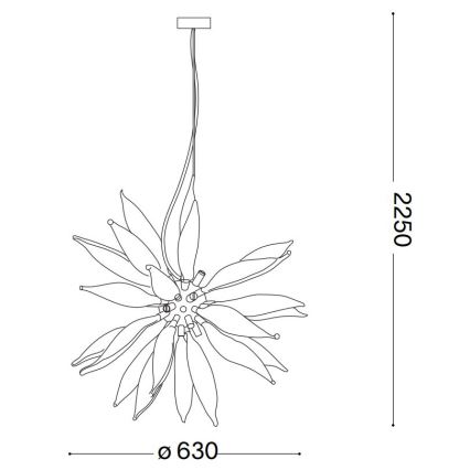 Ideal Lux - LED ljuskrona med textilsladd LEAVES 8xG9/3W/230V diameter 63 cm vit