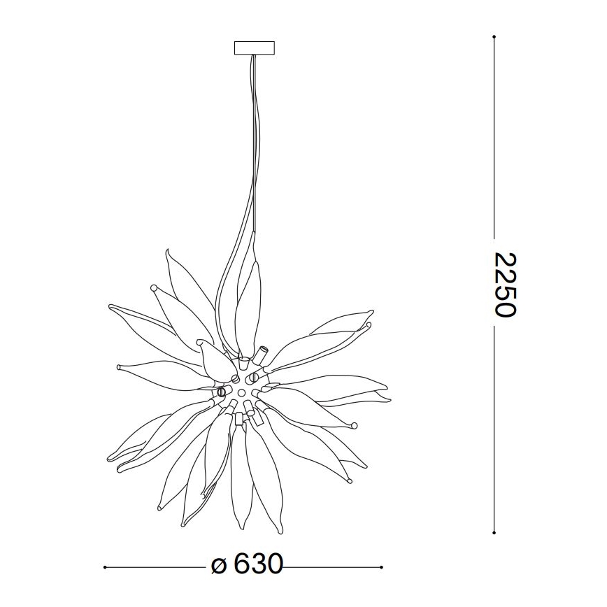 Ideal Lux - LED ljuskrona med textilsladd LEAVES 8xG9/3W/230V diameter 63 cm vit
