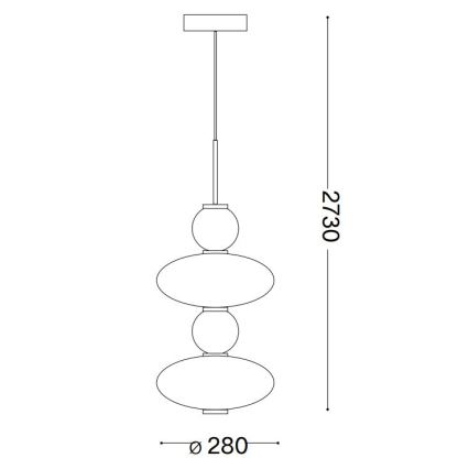 Ideal Lux - LED ljuskrona med textilsladd LUMIERE LED/34W/230V