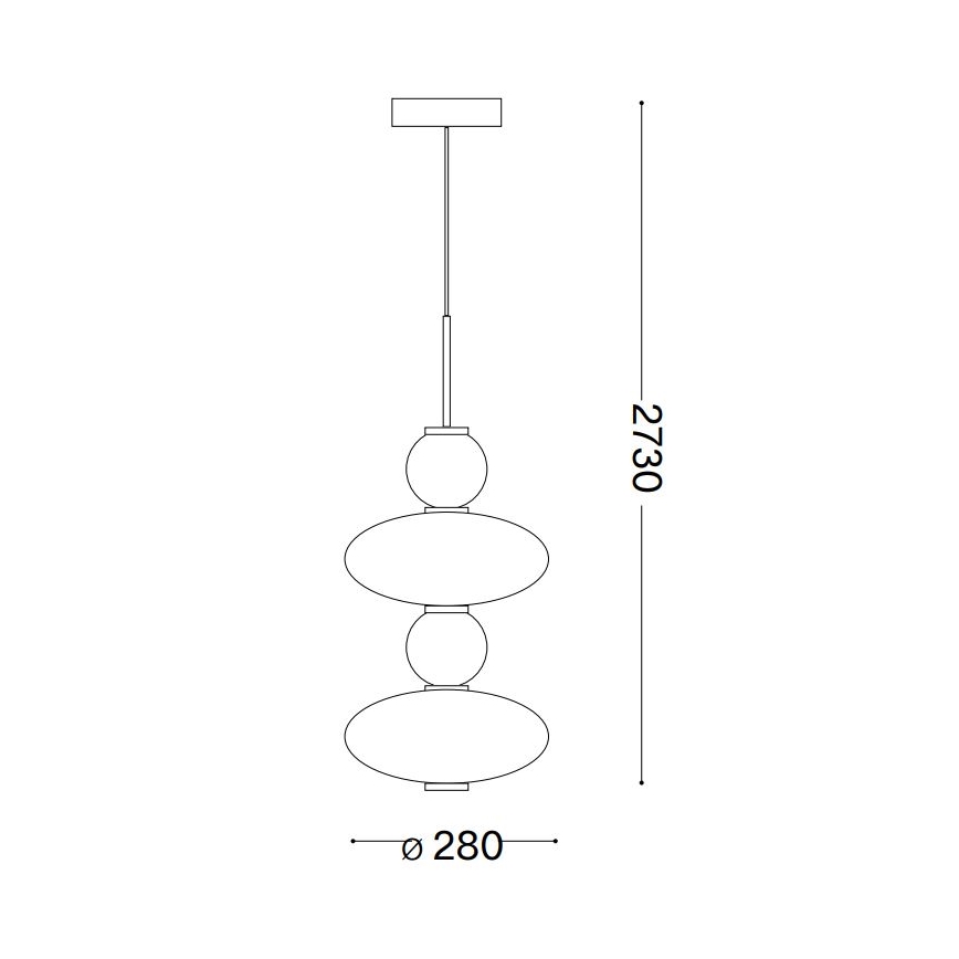 Ideal Lux - LED ljuskrona med textilsladd LUMIERE LED/34W/230V