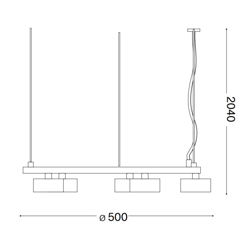 Ideal Lux - LED ljuskrona med textilsladd MINOR 5xGX53/9W/230V diameter 50 cm svart