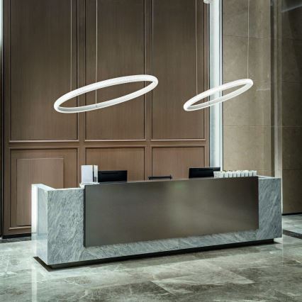 Ideal Lux - LED ljuskrona med textilsladd MIRACLE LED/45W/230V diameter 80 cm CRI 90 matt krom