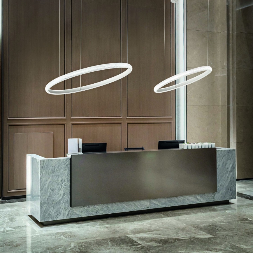 Ideal Lux - LED ljuskrona med textilsladd MIRACLE LED/45W/230V diameter 80 cm CRI 90 matt krom