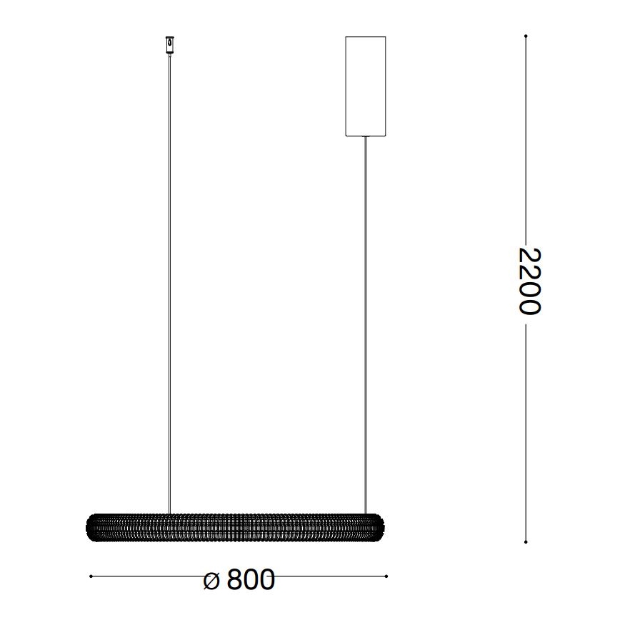 Ideal Lux - LED ljuskrona med textilsladd MIRACLE LED/45W/230V diameter 80 cm CRI 90 matt krom
