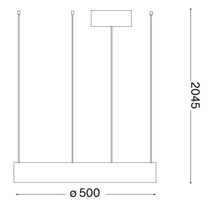Ideal Lux - LED ljuskrona med textilsladd ORACLE LED/28W/230V 3000K diameter 50 cm CRI 90 vit