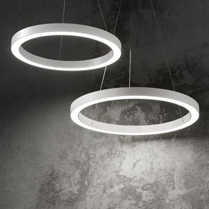 Ideal Lux - LED ljuskrona med textilsladd ORACLE LED/35W/230V 3000K diameter 70 cm CRI 90 vit