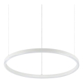 Ideal Lux - LED ljuskrona med textilsladd ORACLE SLIM LED/29W/230V 2700K diameter 50 cm vit