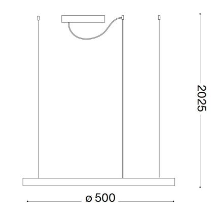 Ideal Lux - LED ljusreglerad ljuskrona på textilsladd ORACLE SLIM LED/29W/230V 3000K diameter 50 cm svart
