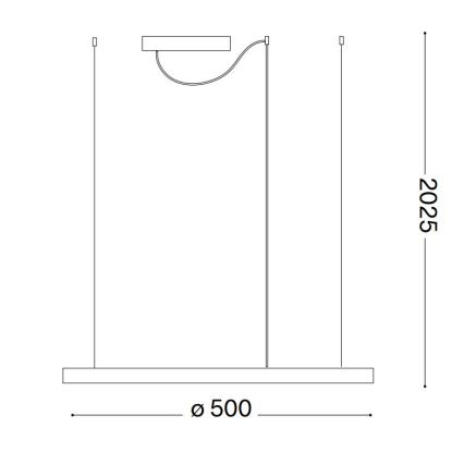Ideal Lux - LED ljusreglerad ljuskrona på textilsladd ORACLE SLIM LED/29W/230V 3000K diameter 50 cm vit