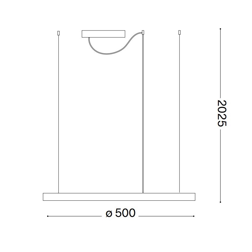 Ideal Lux - LED ljusreglerad ljuskrona på textilsladd ORACLE SLIM LED/29W/230V 3000K diameter 50 cm vit