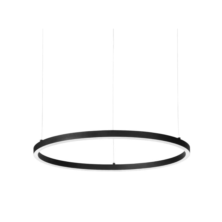 Ideal Lux - LED ljuskrona med textilsladd ORACLE SLIM LED/32W/230V 3000K diameter 50 cm svart