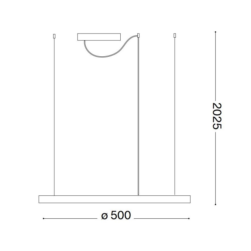 Ideal Lux - LED ljuskrona med textilsladd ORACLE SLIM LED/32W/230V 3000K diameter 50 cm svart