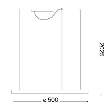 Ideal Lux - LED ljuskrona med textilsladd ORACLE SLIM LED/32W/230V 3000K diameter 50 cm vit