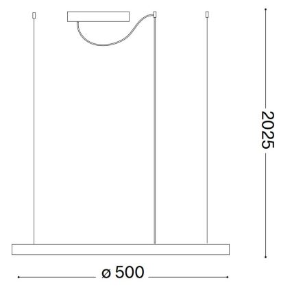 Ideal Lux - LED ljuskrona med textilsladd ORACLE SLIM LED/32W/230V 4000K diameter 50 cm svart