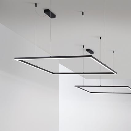Ideal Lux - LED ljuskrona med textilsladd ORACLE SLIM LED/33W/230V 3000K 50x50 cm svart