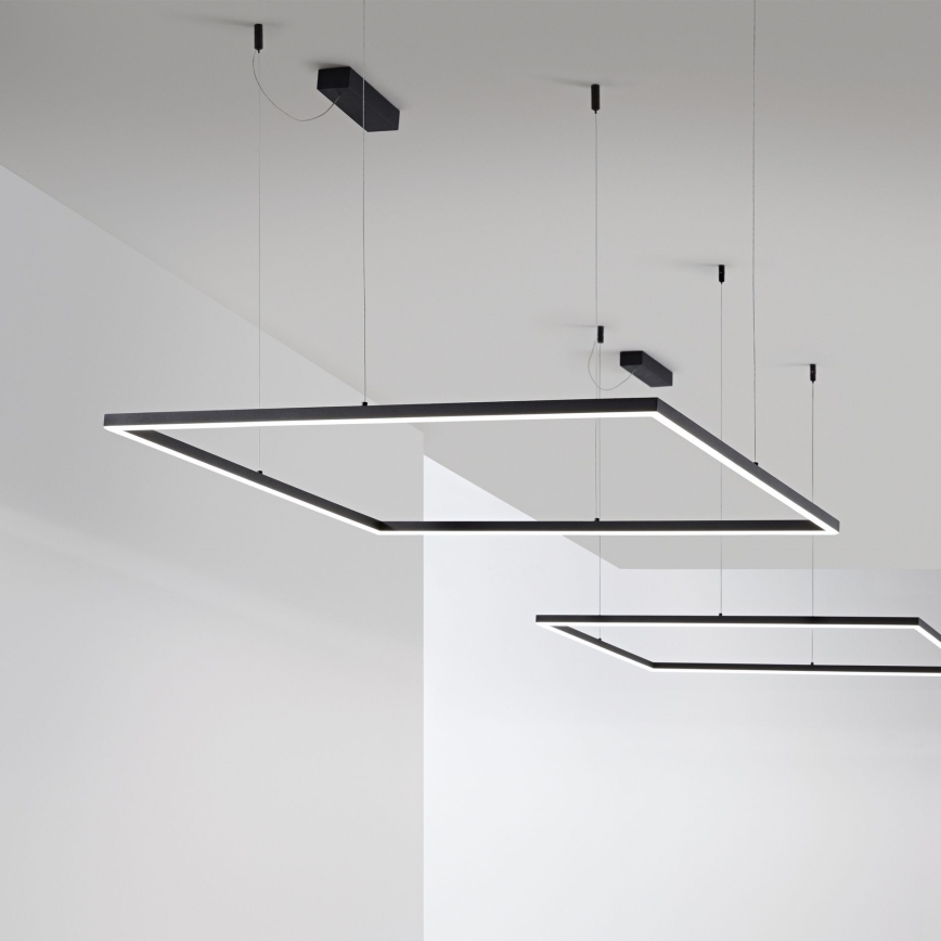 Ideal Lux - LED ljuskrona med textilsladd ORACLE SLIM LED/33W/230V 3000K 50x50 cm svart