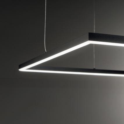 Ideal Lux - LED ljuskrona med textilsladd ORACLE SLIM LED/33W/230V 3000K 50x50 cm svart