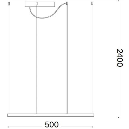 Ideal Lux - LED ljuskrona med textilsladd ORACLE SLIM LED/33W/230V 3000K 50x50 cm svart