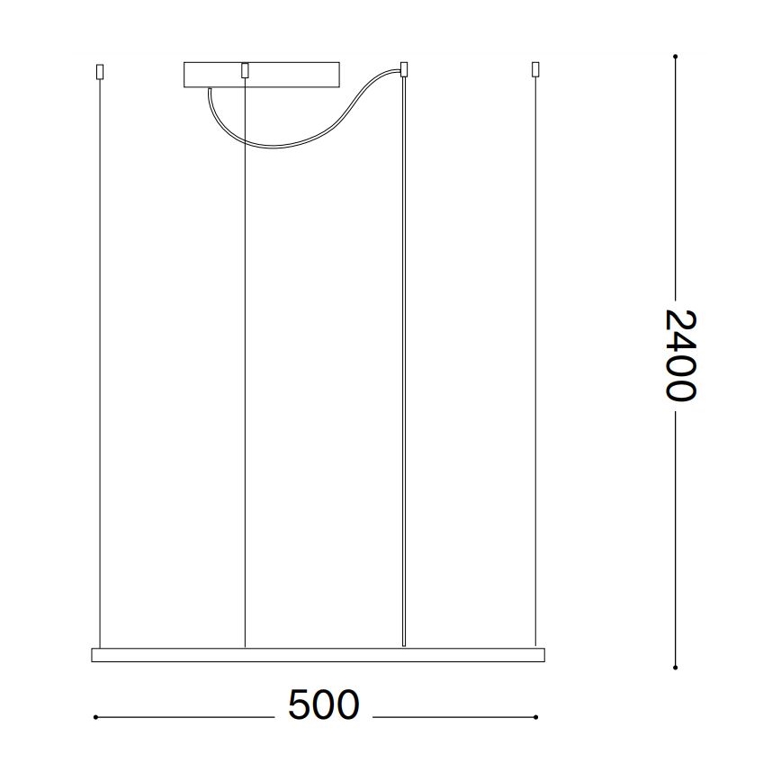 Ideal Lux - LED ljuskrona med textilsladd ORACLE SLIM LED/33W/230V 3000K 50x50 cm svart
