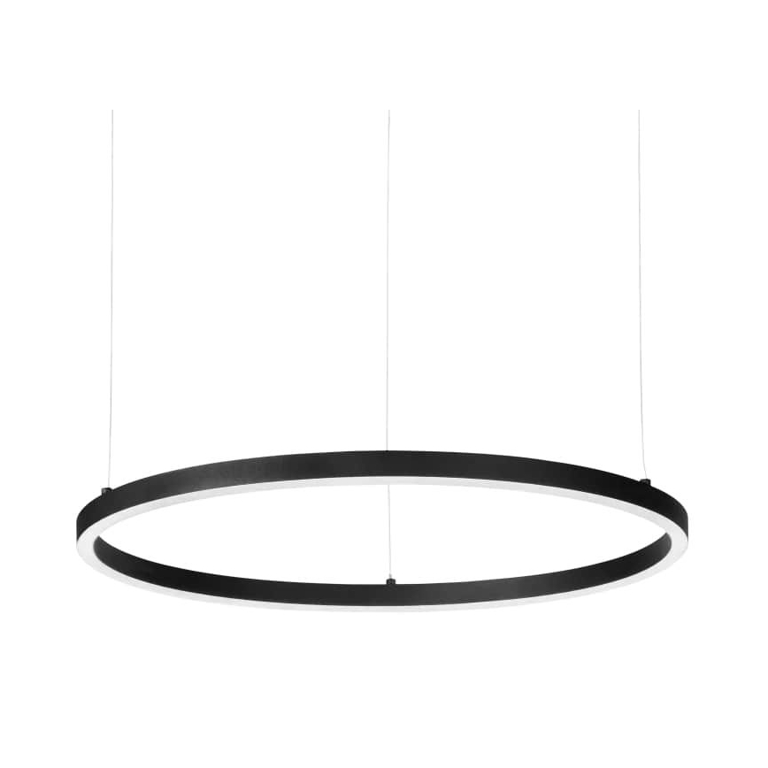 Ideal Lux - LED ljusreglerad ljuskrona på textilsladd ORACLE SLIM LED/39W/230V 3000K diameter 70 cm svart