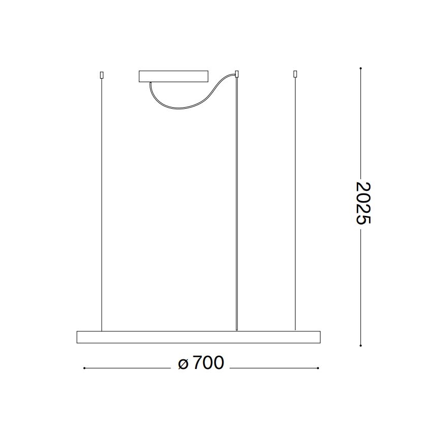 Ideal Lux - LED ljusreglerad ljuskrona på textilsladd ORACLE SLIM LED/39W/230V 3000K diameter 70 cm vit