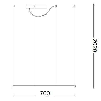 Ideal Lux - LED ljuskrona med textilsladd ORACLE SLIM LED/41W/230V 3000K 70x70 cm svart
