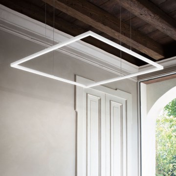Ideal Lux - LED ljuskrona med textilsladd ORACLE SLIM LED/41W/230V 3000K 70x70 cm vit