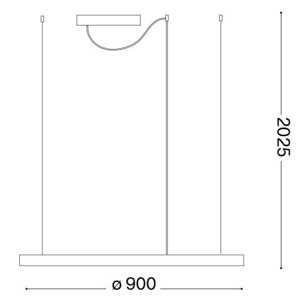 Ideal Lux - LED ljusreglerad ljuskrona på textilsladd ORACLE SLIM LED/43W/230V 3000K diameter 90 cm vit