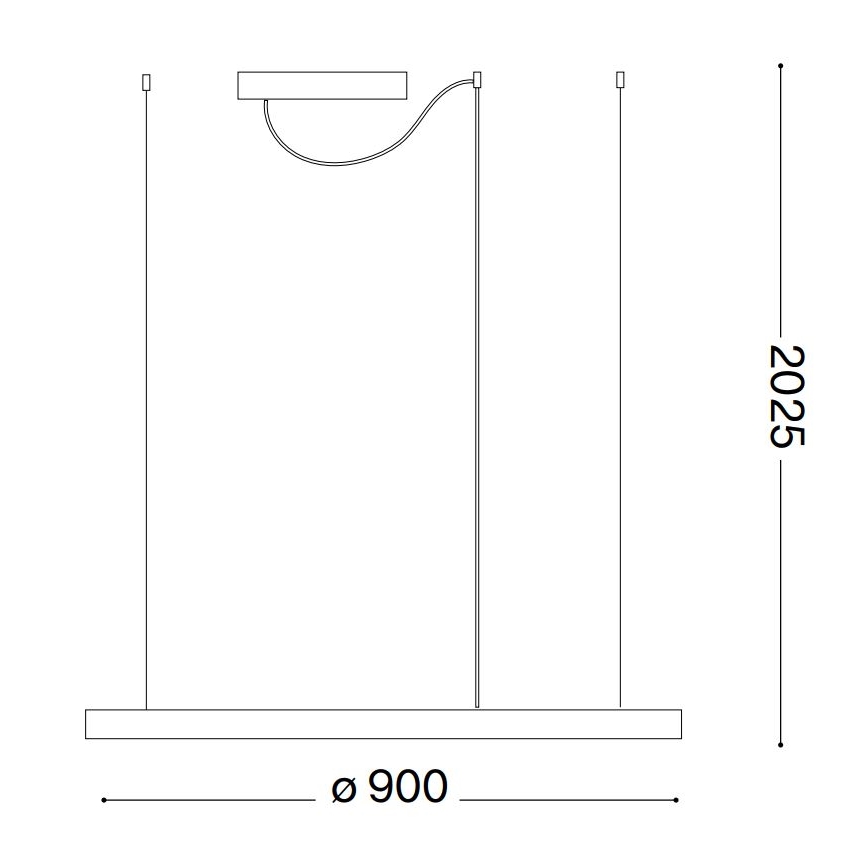 Ideal Lux - LED ljusreglerad ljuskrona på textilsladd ORACLE SLIM LED/43W/230V 3000K diameter 90 cm vit
