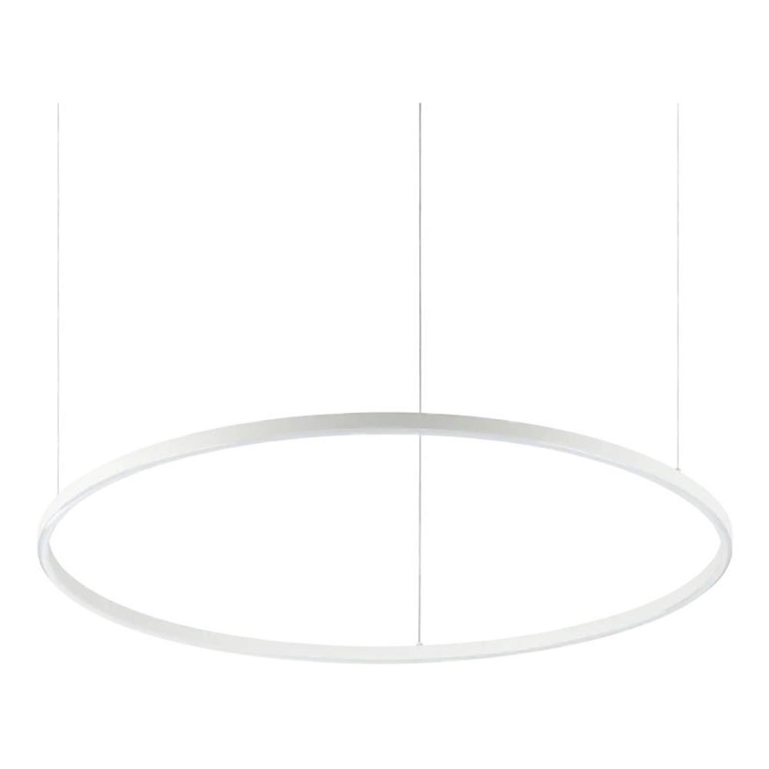 Ideal Lux - LED ljuskrona med textilsladd ORACLE SLIM LED/53W/230V 2700K diameter 90 cm vit