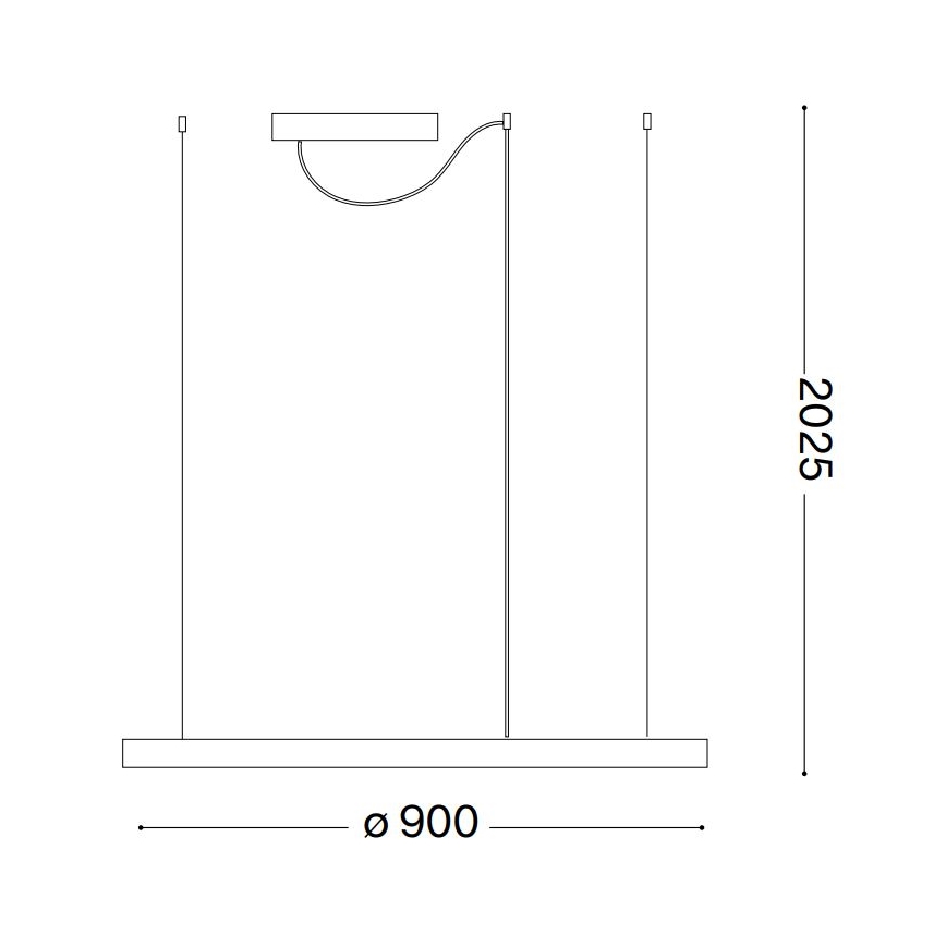 Ideal Lux - LED ljuskrona med textilsladd ORACLE SLIM LED/53W/230V 2700K diameter 90 cm vit