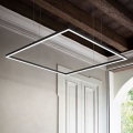 Ideal Lux - LED ljuskrona med textilsladd ORACLE SLIM LED/53W/230V 3000K 90x90 cm svart