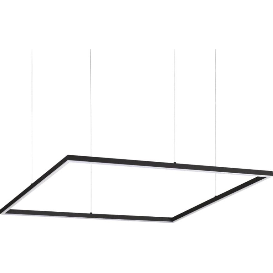 Ideal Lux - LED ljuskrona med textilsladd ORACLE SLIM LED/53W/230V 3000K 90x90 cm svart