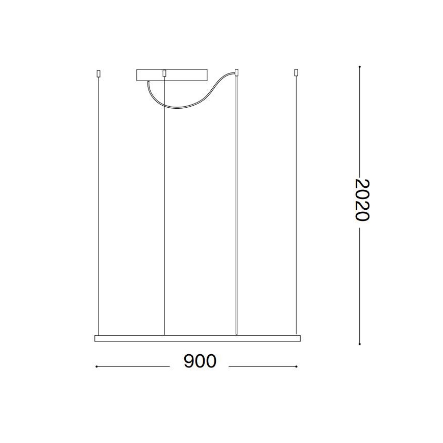 Ideal Lux - LED ljuskrona med textilsladd ORACLE SLIM LED/53W/230V 3000K 90x90 cm svart
