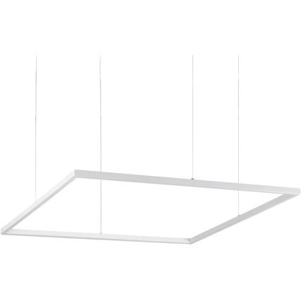 Ideal Lux - LED ljuskrona med textilsladd ORACLE SLIM LED/53W/230V 3000K 90x90 cm vit