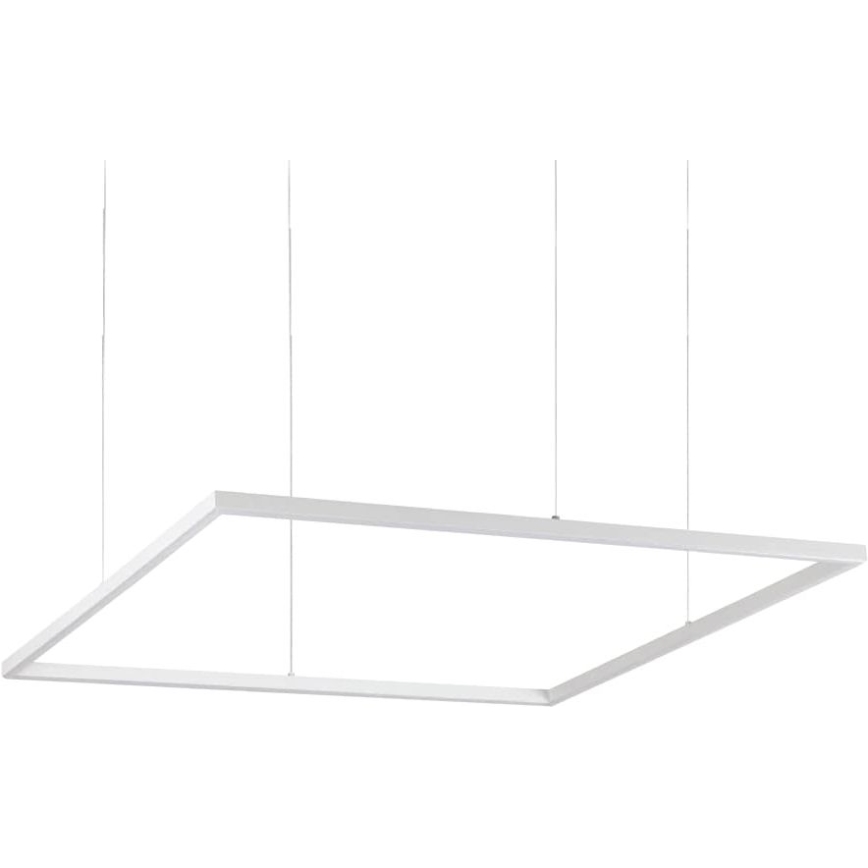 Ideal Lux - LED ljuskrona med textilsladd ORACLE SLIM LED/53W/230V 3000K 90x90 cm vit