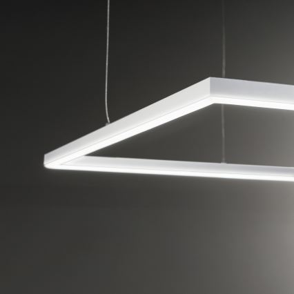 Ideal Lux - LED ljuskrona med textilsladd ORACLE SLIM LED/53W/230V 3000K 90x90 cm vit