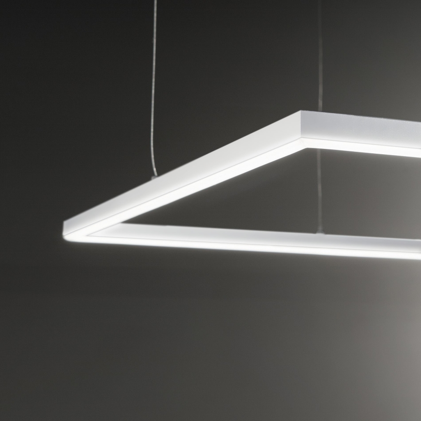 Ideal Lux - LED ljuskrona med textilsladd ORACLE SLIM LED/53W/230V 3000K 90x90 cm vit