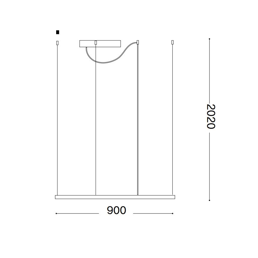 Ideal Lux - LED ljuskrona med textilsladd ORACLE SLIM LED/53W/230V 3000K 90x90 cm vit