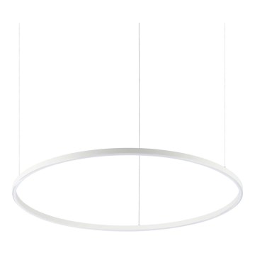 Ideal Lux - LED ljuskrona med textilsladd ORACLE SLIM LED/55W/230V 4000K diameter 90 cm vit