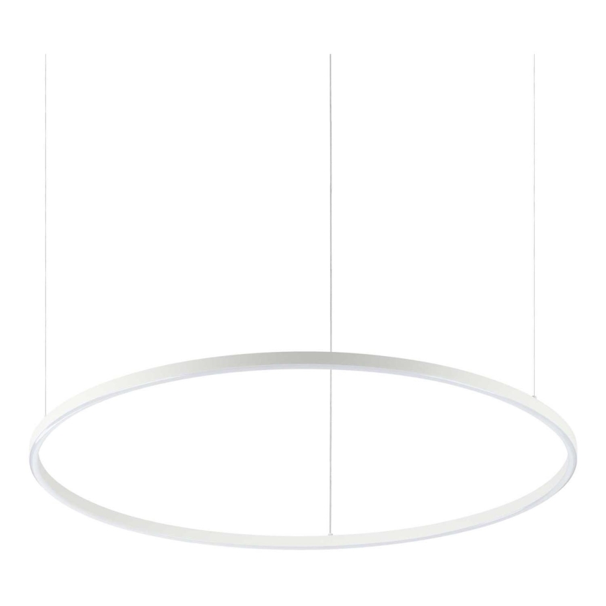 Ideal Lux - LED ljuskrona med textilsladd ORACLE SLIM LED/55W/230V 4000K diameter 90 cm vit