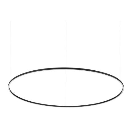 Ideal Lux - LED ljusreglerad ljuskrona på textilsladd ORACLE SLIM LED/76W/230V 3000K diameter 150 cm svart