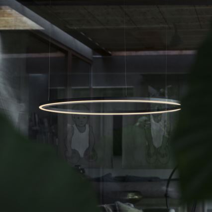 Ideal Lux - LED ljuskrona med textilsladd ORACLE SLIM LED/89W/230V 4000K diameter 150 cm svart