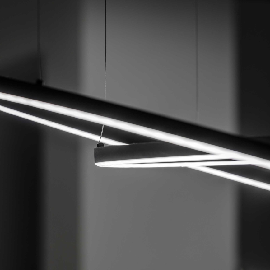 Ideal Lux - LED ljuskrona med textilsladd ORACLE SLIM LED/89W/230V 4000K diameter 150 cm svart