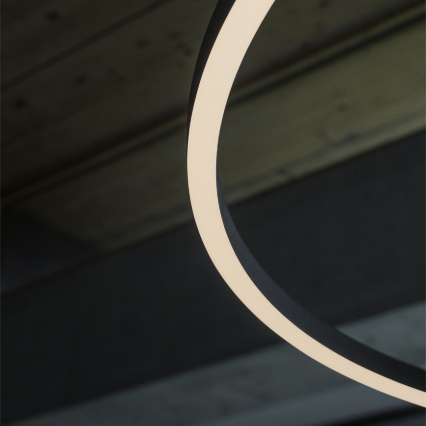 Ideal Lux - LED ljuskrona med textilsladd ORACLE SLIM LED/89W/230V 4000K diameter 150 cm svart