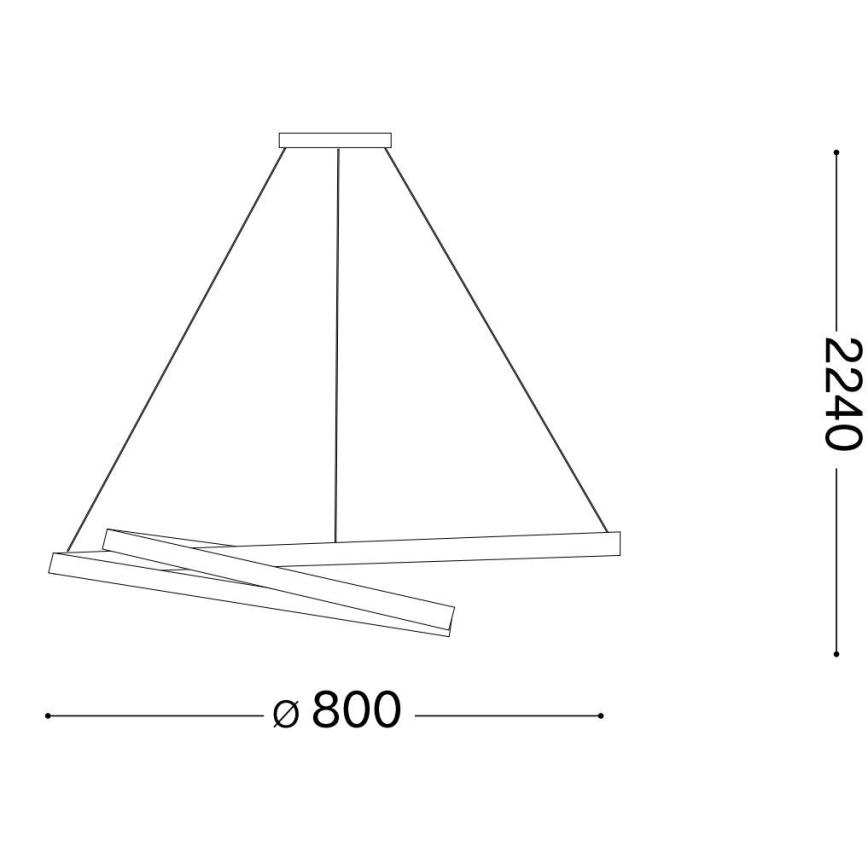 Ideal Lux - LED ljuskrona med textilsladd OZ LED/52W/230V diameter 80 cm CRI 90 guld