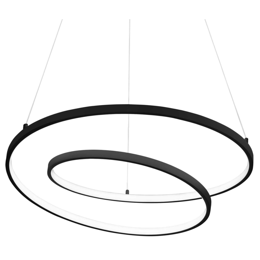 Ideal Lux - LED ljuskrona med textilsladd OZ LED/52W/230V diameter 80 cm CRI 90 svart