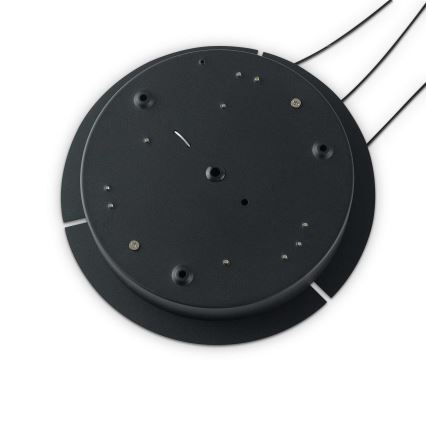 Ideal Lux - LED ljuskrona med textilsladd OZ LED/52W/230V diameter 80 cm CRI 90 svart